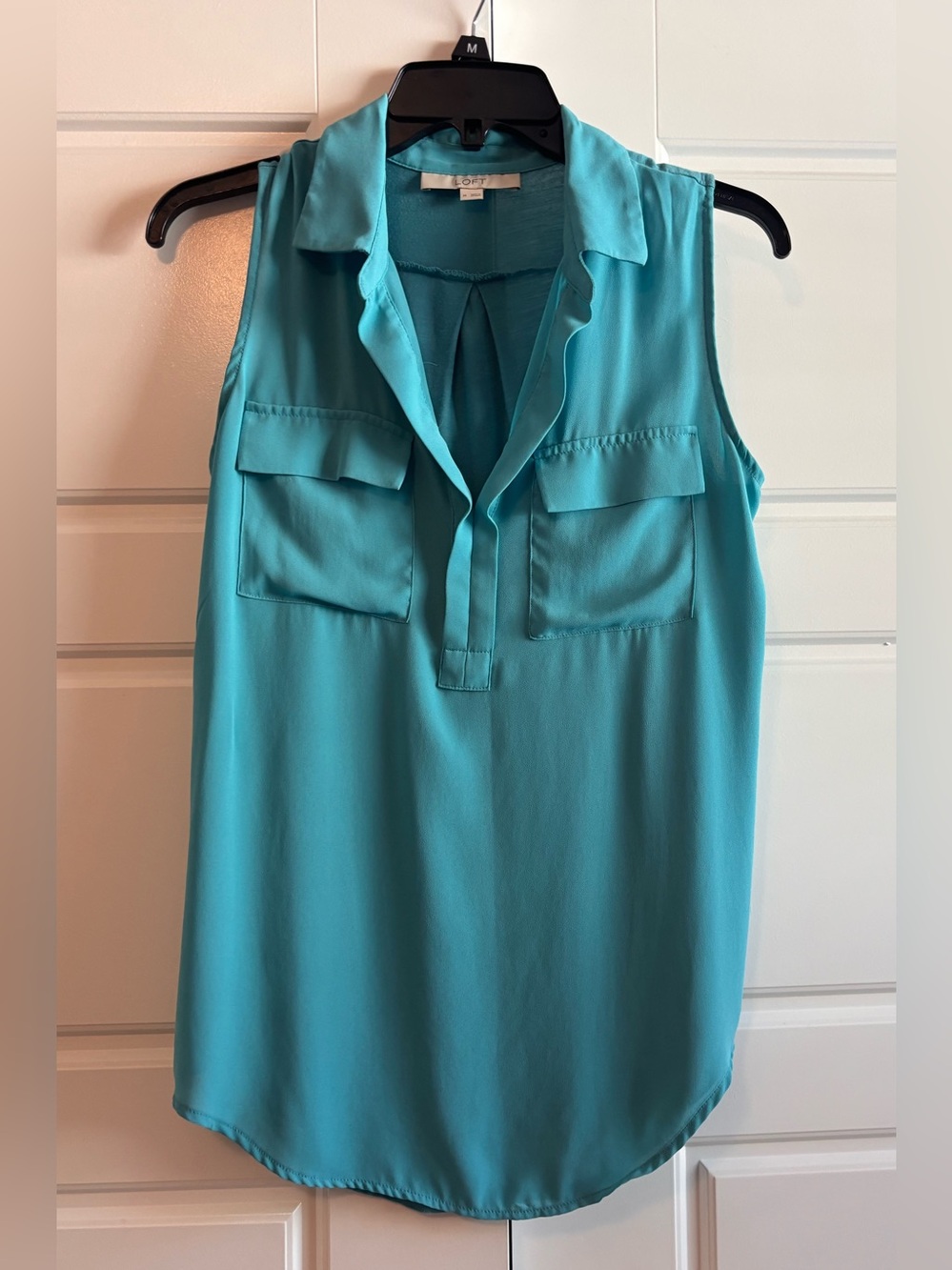 LOFT Turquoise Sleeveless Utility Top